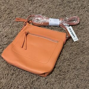 Old Navy Vibrant Orange Crossbody Bag with Adjustable Strap